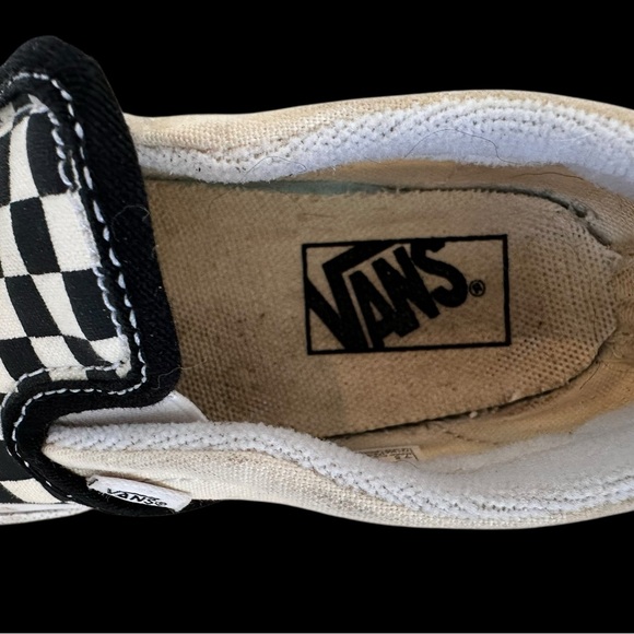 Vans Toddler Black and White Checkered Slip-On Sneakers Sz 8T Pre-loved - Picture 2 of 10